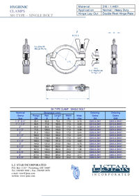 Thumbnail of document Data Sheet - SH Type I Series Sanitary Clamp